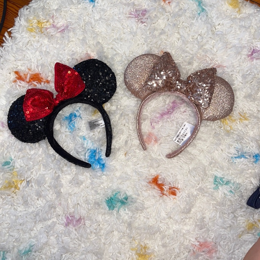 Minnie Mouse ears original sequin& rose gold